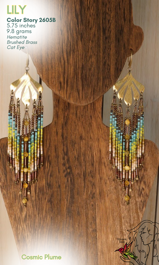 Cosmic Plume Lily Earrings 2605B