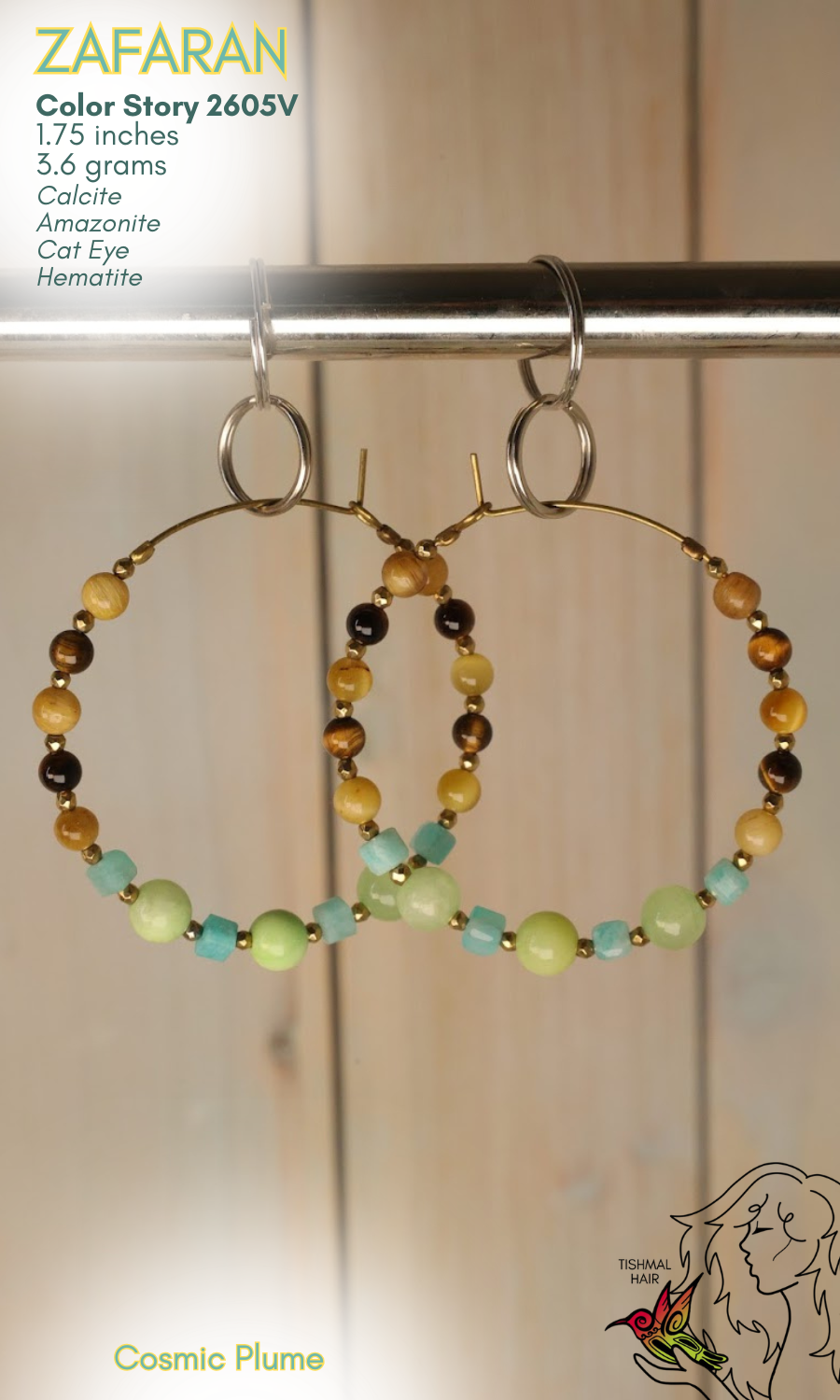 Cosmic Plume Zafaran Earrings 2605V